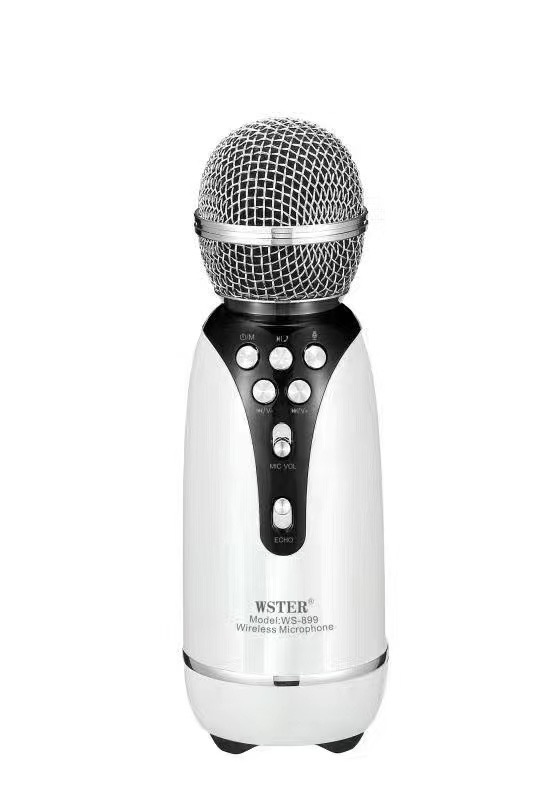 Karaoke Microphone Wireless Portable Handheld Bluetooth Speaker WS899 (Silver)
