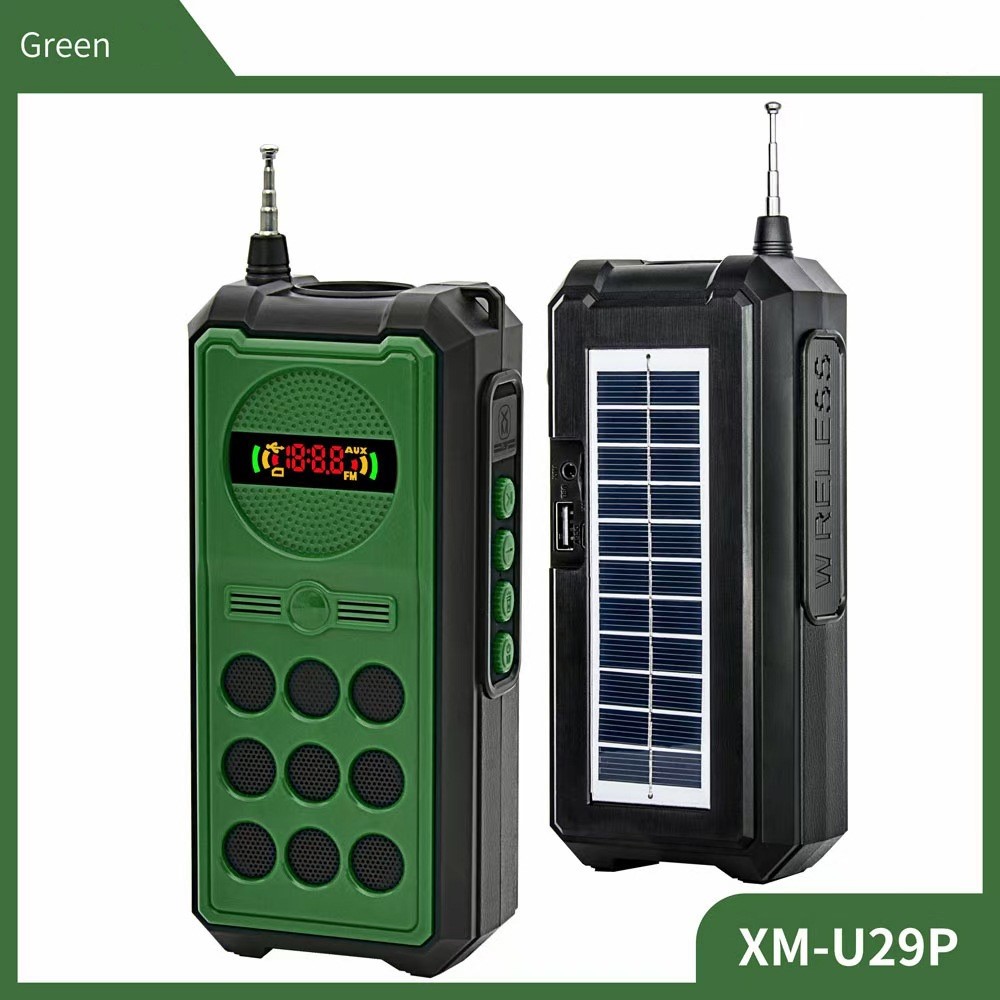 Rugged TELEPHONE Design FM Radio Portable Bluetooth Speaker XM-U29P (Green)