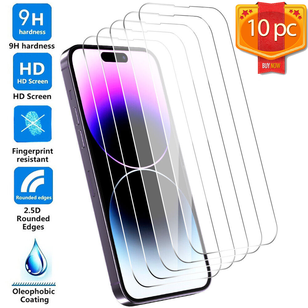 10pc Pack Tempered Glass Screen Protector for Motorola Edge Plus 2022 (Clear)