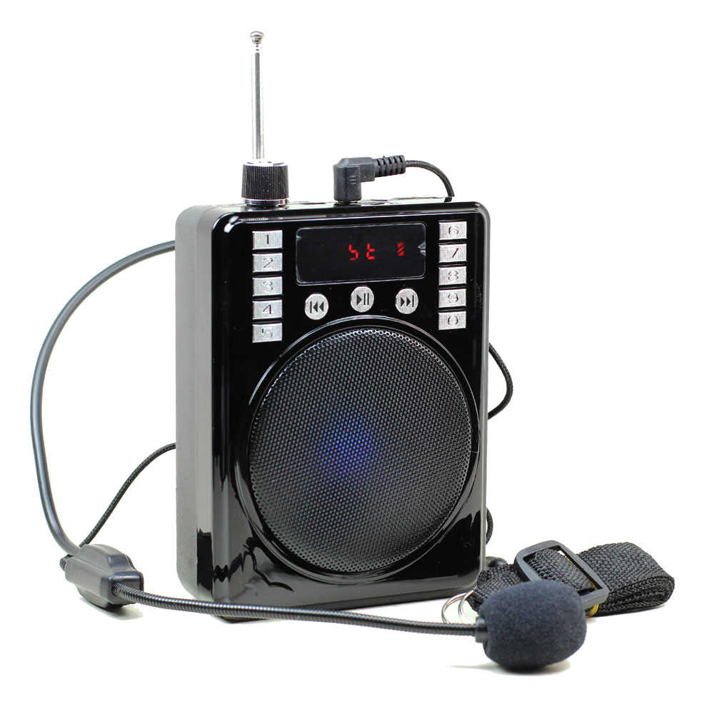 Portable Voice Recorder FM Radio Bluetooth Speaker with HEADPHONES K863D (Black)