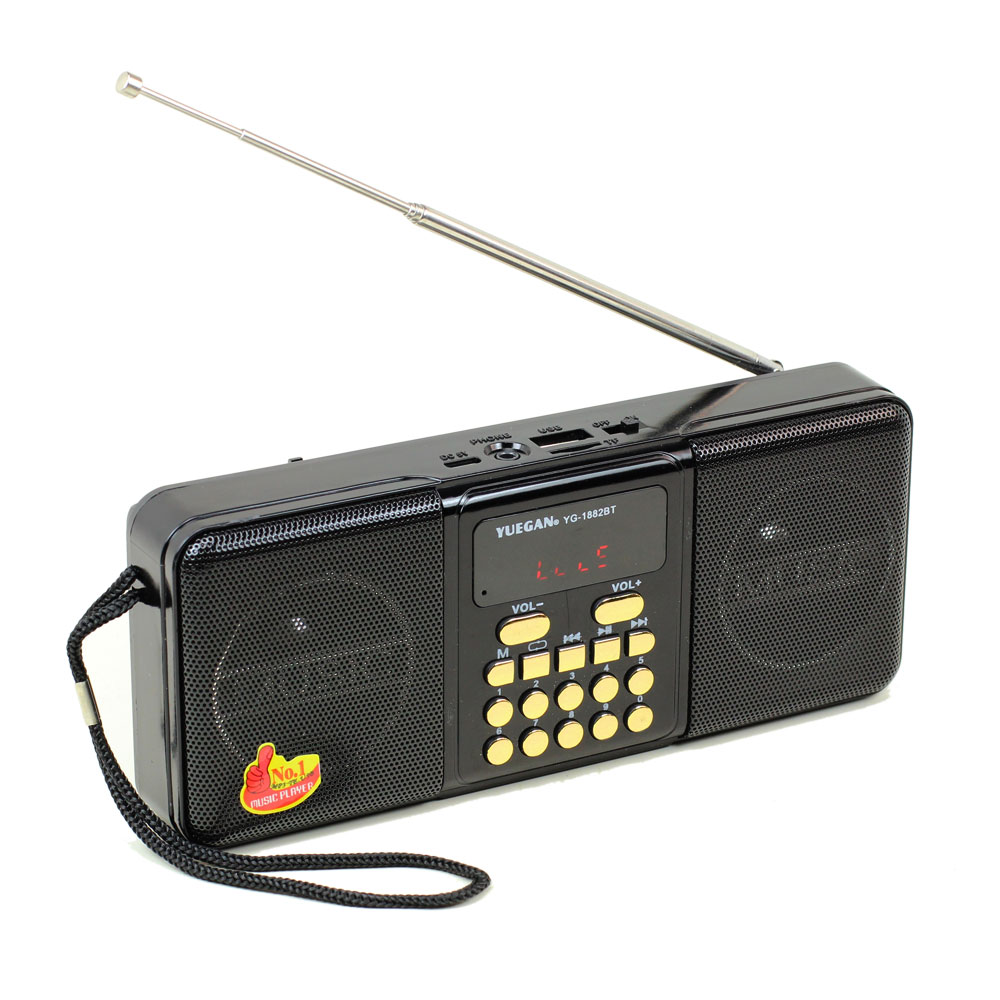 Modern Design Retro AM FM Radio Portable Bluetooth SPEAKER YG-1882BT (Black)