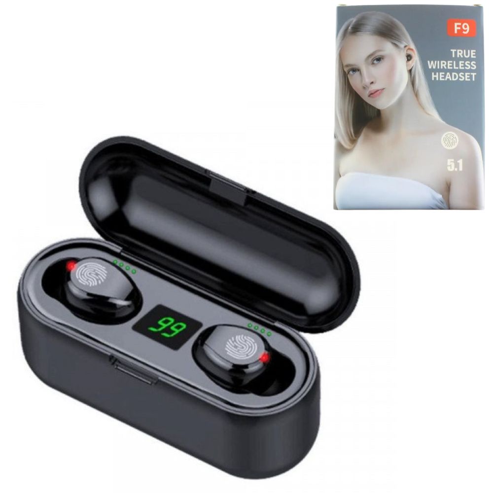 TWS Bluetooth Earbuds: PreMiuM Sound, Battery DISPLAY, Universal CoMpatibility (BlaCk)