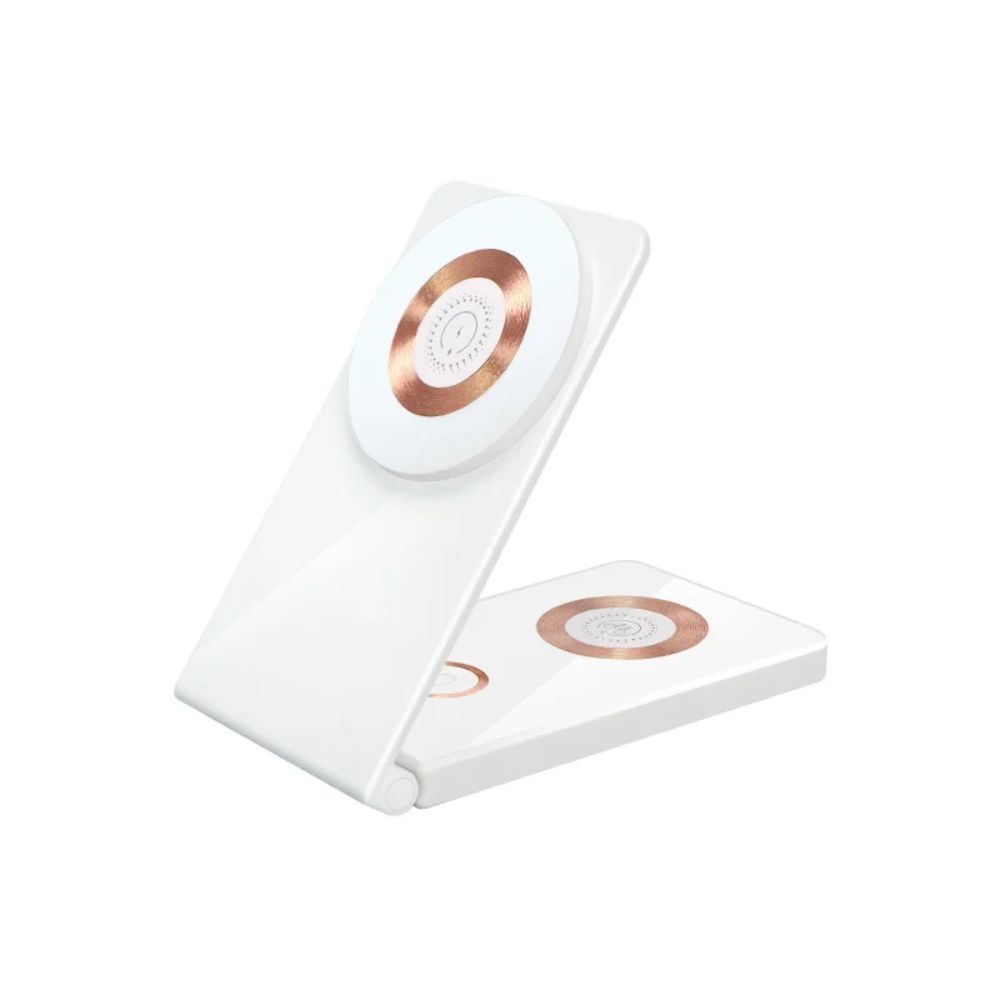 3-in-1 Qi2 15W MagSafe Wireless Charging Station, Foldable Fast Charger for Phones, White