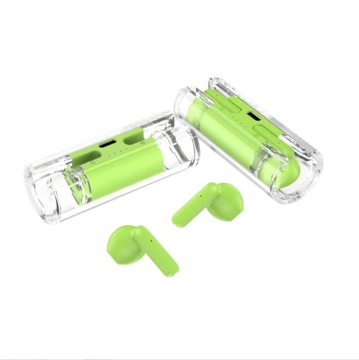 Chic TuBe Lipstick Shape TWS Wireless EarBuds BW07 with Charging Case, Green