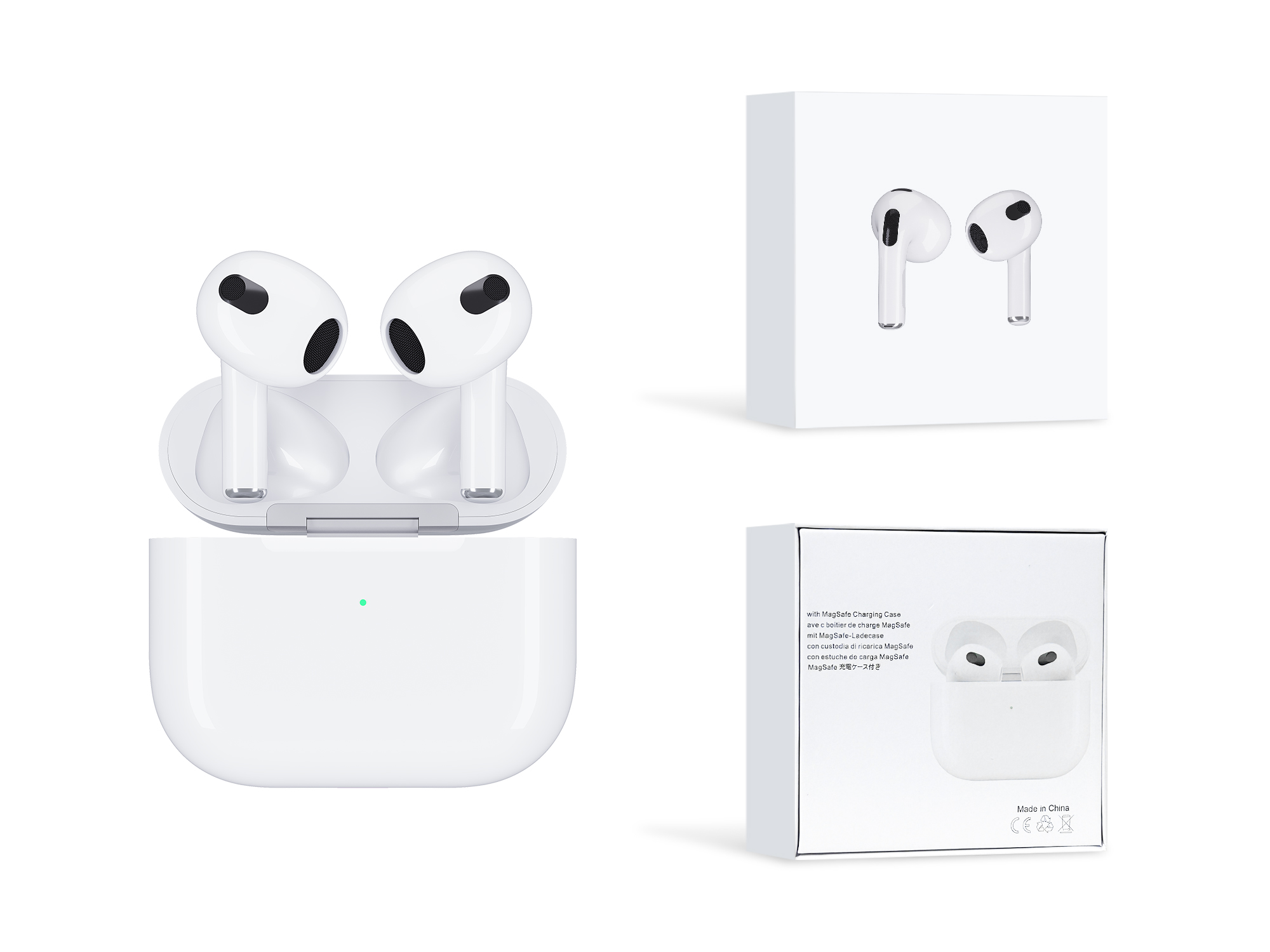 P3 Wireless TWS Headset: True Pro Bluetooth EARBUDS with Stereo Bass & Noise Reduction (White)